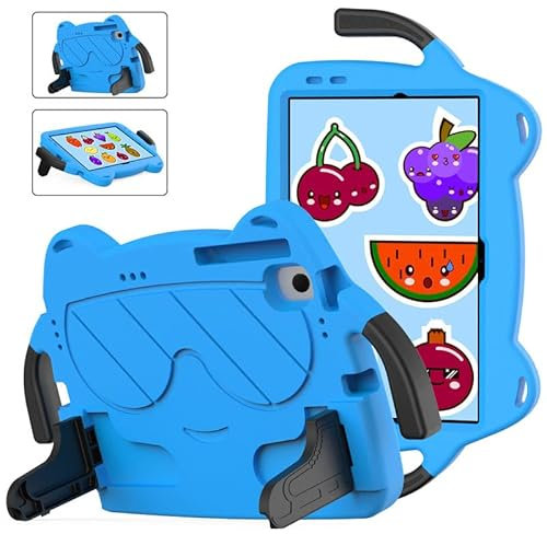Custodia carina per bambini per Huawei Mate Pad SE 10,4 pollici (2023), supporto stabile con manico in PC, schiuma EVA leggera, copertura antiurto adatta ai bambini, blu