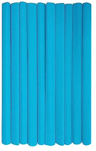 Interdruk - Crepe Paper Rolls for Kids, DIY and Decorations - Pack of 10 Reels (50cm x 200cm, 28g/m2) - 20 Azure, 20 Azurblau