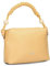 Damen Handtasche Perla PE60 Schultertasche 3 Liter Sommer & Frühling im Boho-Look mit Perlen-Verzierung & geflochtenem Tragegurt + langen Schultergurt - als Umhängetasche & Crossbody Bag (yellow)