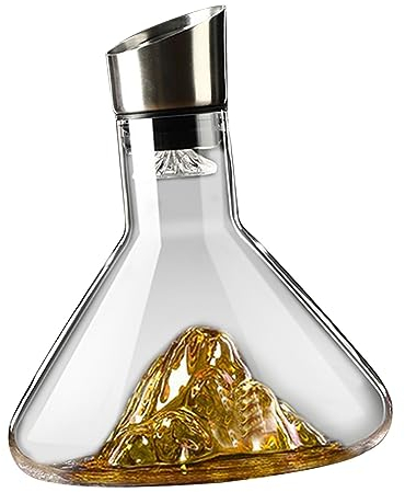 Colcolo Decanter per Vino Aeratore Iceberg Decanter Regalo per Vino Soffiato a Mano con aeratore Caraffa per Vino Rosso Dispenser per Champagne per Bevande, 1600ML