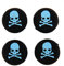 Tiuimk Lot de 4 capuchons en silicone pour manette de PlayStation 4 Motif tête de mort Bleu