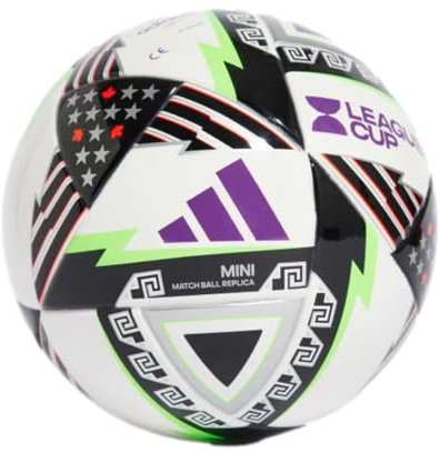 adidas Unisex-Adult Leagues Cup Mini Soccer Ball, White/Black/Purple, 1
