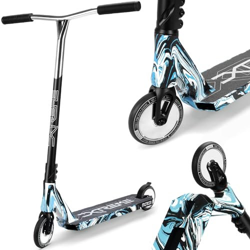 Motion Stunt Scooter – Xtreme | High End Freestyle Scooter mit 120 mm Räder | Trick Roller für Kinder, Jugendliche und Erwachsene | Höchte Qualität für ultimativen Freestyle Scooter Spass (Wave)