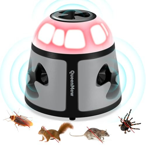 Rodent Repellent, 360°Ultrasonic Pest Repeller, Mice Repellent Electronic Mouse Deterrent Rat Control with Ultrasounds 9 Strobe Lights