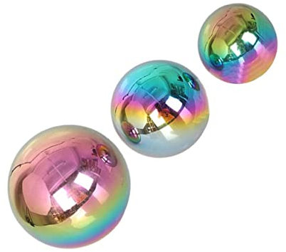 Gogogmee 3stücke Reflektierende Gartenkugeln Aus Edelstahl Hochglanzpolierte Deko-bälle Für Stilvolle Gartengestaltung Und Außendekoration