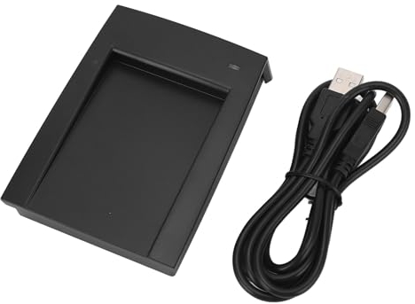 LOCADENCE RFID Card Reader, 13.56MHZ USB Plug and Play Anti Slip Contactless Smart IC Card Reader Writer Supports IC Card Reading and Writing