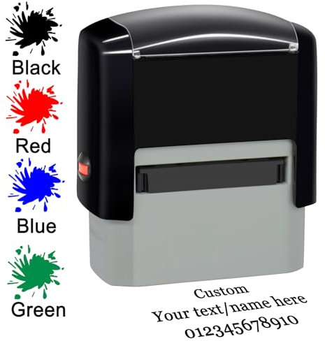 Individueller Stempel, selbstfärbende, personalisierte Stempel für Unternehmen, individuelle Gummistempel mit Namen, Rücksendeadresse, Datumsstempel