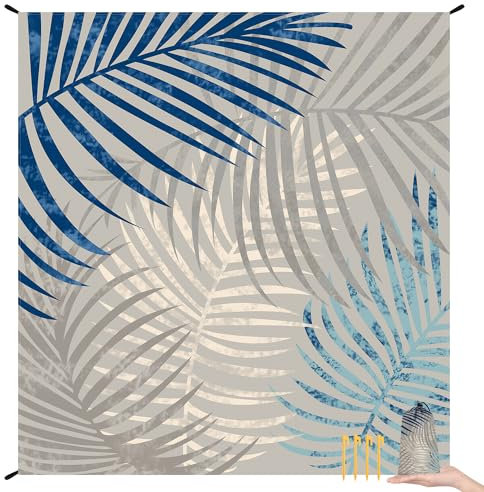 Jopee Stranddecke Sandfrei, 280 x 300cm Wasserdicht Picknickdecke für 4-8 Personen, Leicht und Tragbar Outdoor Decke mit 4 Heringen und 4 Ecktaschen, Strandmatte für Strand, Reisen, BBQ, Wandern