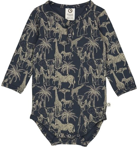 Müsli by Green Cotton Baby Boys Safari l/s Body Base Layer, Night Blue/Cashmere, 92