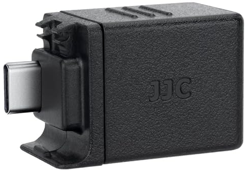 JJC Adaptador de audio de 3,5 mm para DJI Osmo Action 4 - Interfaz USB-C ampliada y conector TRS de micrófono de audio para carga y entrada de micrófono de 3,5 mm