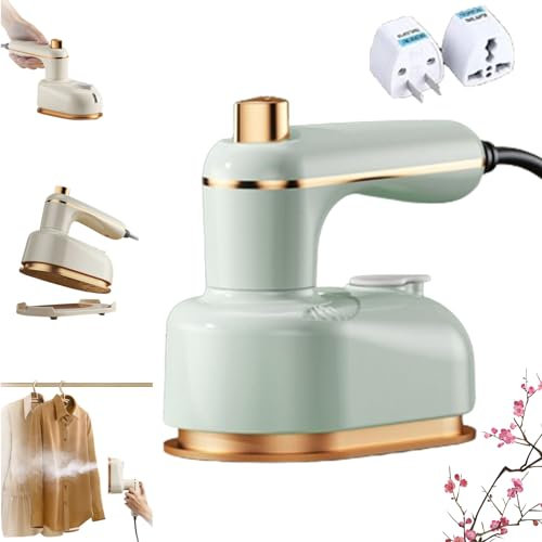 HOPASRISEE Portable Mini Electric Steamer Iron for Clothes, Portable Handheld Garment Steamer, Rotary Garment Iron,Mini Portable Handheld Electric Iron, Handheld Mini Electric Dry Iron (Green)