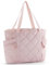bagsmart Damen Handtasche Tote Bag Daunentasche, 24L Große Einkaufstasche mit Reißverschluss, Mehrere Fächer für Arbeit, Reisen und Fitness, Rosa