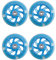 Goorvoucs 2 Paar 120mm Kinderroller LED-Lichter Blinkräder mit Lagern Vorne/Hinten LED Blinker Rollerräder,Blau