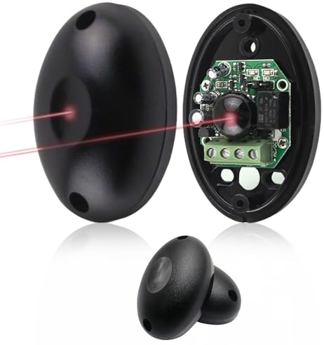 Universelle Infrarot-Photokellen 12/24V AC DC für automatische Tore und Garagen – Sicherheitsaußensensor mit Sonnenfilter, Reichweite 2m-25m, IP55
