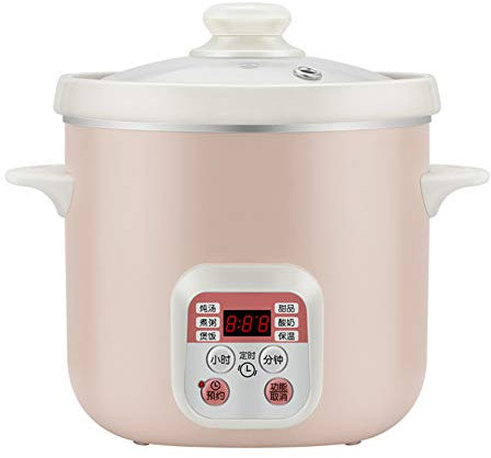 Olla cocción Lenta eléctrica 1,8 l con Revestimiento cerámica, pequeña Olla cocción Lenta Profesional con Tapa Vidrio Templado y Recipiente cerámica extraíble, para 1 o 2 Personas, 160 W