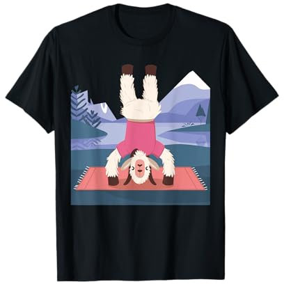 Ziege Yoga Spielzeug Ziege Stofftier Plüsch Ziege Yoga Party Spiel T-Shirt