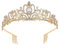 Mädchen Kristall Tiara Krone, Prinzessin Diadem Hochzeit Tiara, Tiara Kristallkrone,Kristall Tiara Gold Krone,Prinzessin Diadem Hochzeit Tiara Crown für Hochzeit Proms Parties Geburtstag