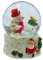 Schüttelkugel, Glaskugel Weihnachten, Schneemannkugel, Schneekugel als Schneemann mit Baumkugel auf Buntem Polystonesockel, Maße H/B/Ø Kugel: ca. 9 x 7 cm/Ø 6,5 cm.
