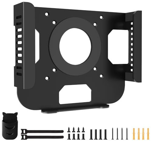Mount for Mac Mini M1 M2 VESA Monitor/Wall/Under Desk Mount for Mid 2011 to 2023 M1 M2 Anti-Scratch Metal Bracket Compatible with Mac Mini CPU with Remote Holder Black