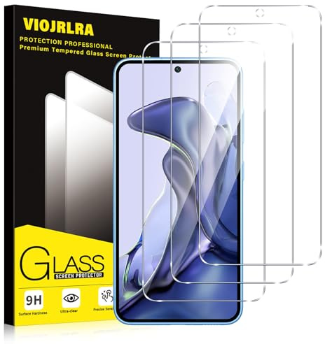 Viojrlra 3 Piezas Protector de Pantalla para Xiaomi 11T 5G / Xiaomi 11T Pro 5G, Cristal Templado HD 9H Dureza, Anti-arañazos Antihuellas Sin Burbujas Transparente Vidrio Película