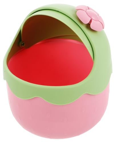 TOYANDONA Cesto De Basura De Cartoon De Fresa Papelera Miniatura para Escritorio Cocina y Oficina Basurero Infantil Portátil y Lindo para Niño Niña y Niñas para Mesitas De Noche y