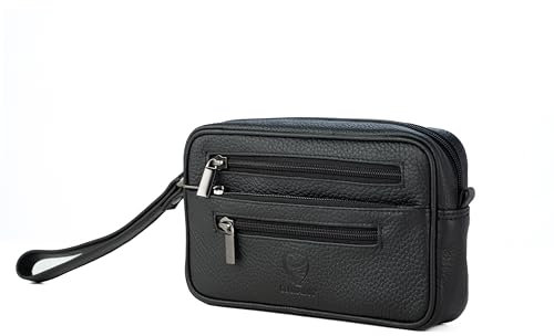 GERMANUS Tasche Oliver fürs Handgelenk, Clutch für den Alltag für Damen und Herren aus echtem Leder