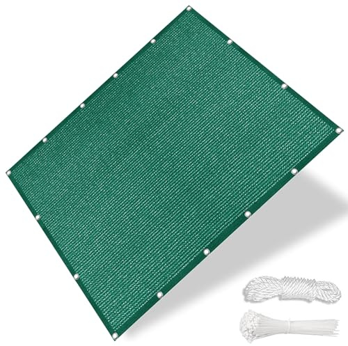 Voile Ombrage Toile Respirant 170 x 200 cm, Hdpe, Respirant, Perméable, Anti-Déchirure, Voile D Ombrage Rectangulaire pour Patio, Terrasse, Balcon, Jardin, Pergola, Vert Foncé