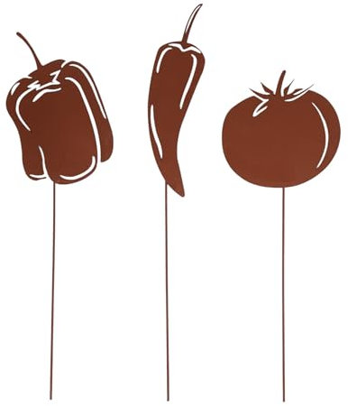 Gartenstecker Rost Gemüse Mediterran 3er Set