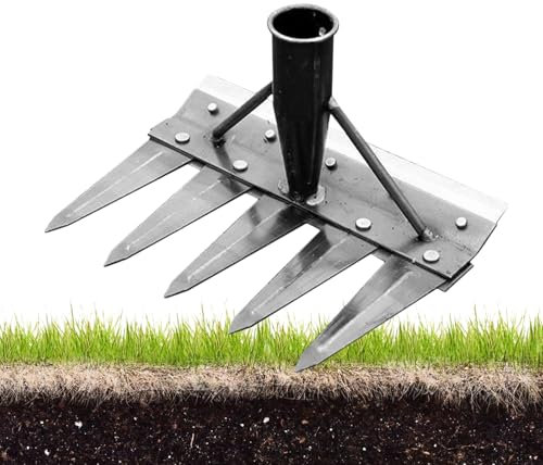 Rastrillo para Deshierbar Doble Cara Multifuncional Desmontable Manual - Herramienta Versátil para Jardinería, Paisajismo, Patio Trasero, Jardín y Granja