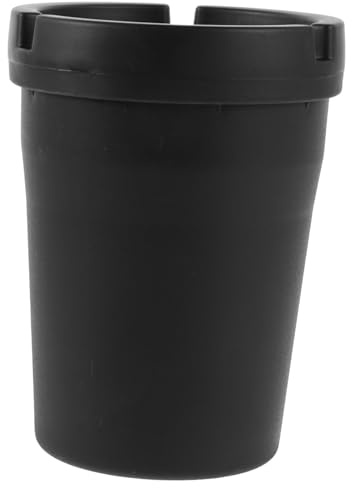 Amosfun Cendrier Portable en Plastique Noir, Seau Compact et Léger, Facile à Nettoyer, pour Voiture et Voyage, Cendrier Seau pour Cendres et Cigarettes