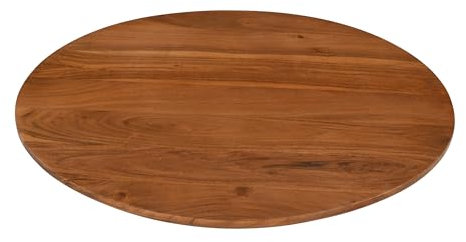 SAM Runde Tischplatte Brasilia | 60 x 60 cm | Akazienholz massiv | Farbe: Nussbaum | Schweizer Kante | Pflegeleichte DIY Holzplatte | geeignet für Esstische/Bartische/Küchentische