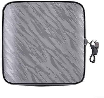 Beheizbares Autositzkissen, Quadratisches Sitzkissen Mit USB-Anschluss, Rutschfester, Beheizbarer Bezug, Tragbares Beheizbares Winterkissen Fürs Büro(Gray)