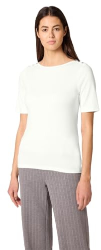 Damen Kurzarm Shirt mit Knopfdetail