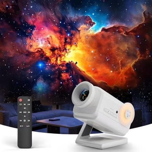Dnenellr Proiettore Stelle Soffitto 3D Galaxy HD, Planetario Proiettore Professionale con Altoparlante Bluetooth, 60 Temi, Lampada Aurora Boreale per Camera Bambini e Adulti Regalo (Blanc)