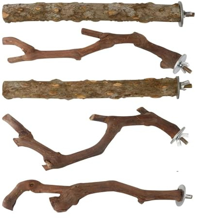 Whtkoph 5 Stück Vogelkäfig Sitzstangen Aus Weinreben für Wellensittiche, Wellensittiche Und Finken