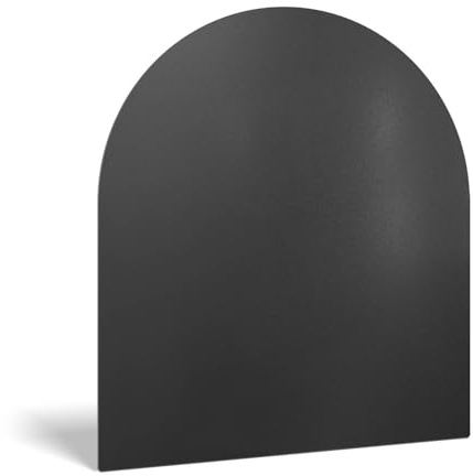 Pedana per Camino ad Arco 80x70 cm | Tappetino Protettivo per Pavimenti | Piastra Resistente al Calore | Resistente al Fuoco | per Stufe a Legna e Pellet - In Acciaio Verniciato a Polvere Nero