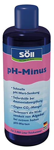 Söll 80552 pH-Minus, 500 ml - Soforthilfe bei zu hohen pH-Werten, Wasserpflegemittel, entgiftend, nährstoffanreichernd gegen zu hohe Ammoniak-Werte im Fischteich, Gartenteich