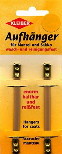 Kleiber Kleiderhaken /-anhänger aus Kunststoff/Metalll zum Aufnähen, 2-er Set, Beige