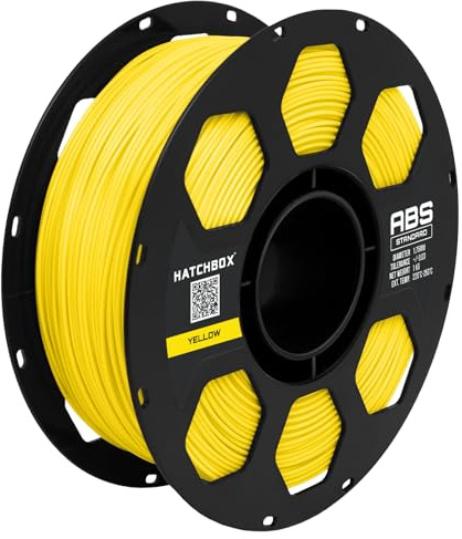 HATCHBOX ABS Filament für 3D Drucker - 1,75 mm gelb 1 kg Spule - MakerBot RepRap MakerGear Ultimaker UVM.