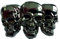 Anstecknadel aus Metall, Chrom, drei Totenköpfe, Trio, Scooter, Trucker, Biker, Gothic, Rock