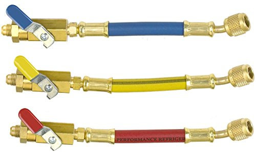 Imperial Werkzeug 800 MBS Kugelhahn Absperrventil mit 15,2 cm Adapter Schlauch Set von drei (B, R, Y)