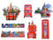 Set of 8 London Skyline Design Wooden & Plastic Fridge Magnets (Shoponica)