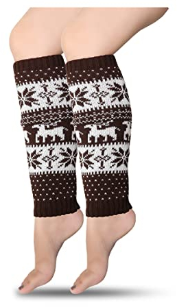 Sonia Originelli 1 Paar Beinstulpen Norweger Muster Überzieher Warm Farbe Braun
