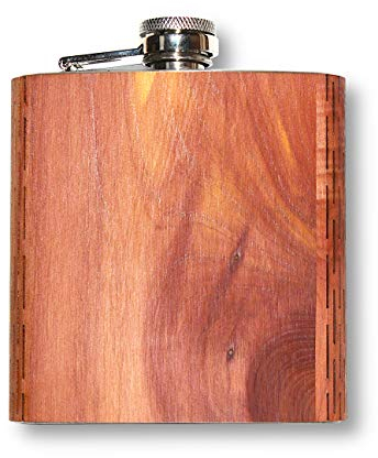 WUDN 6 oz. Wooden Hip Flask - Stainless Steel Body