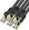 Veetop 2m x 5 Stück Lan Kabel Cat 7 Netzwerkkabel Patchkabel für 10 Gigabit Ethernet, Flexibel und Robust mit vergoldetem RJ45. Schwarz
