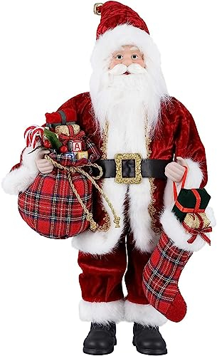 himaly Weihnachtsmann 17 Zoll 43.5 cm Höhe Weihnachtsmänner Saisonal Weihnachten Weihnachtsbaum Dekoration Christbaumschmuck Geschenk Party