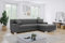 DOMO. collection Ecksofa Capri, Sofa in L-Form mit Schlaffunktion, Couch, Polsterecke, Eckcouch, Schlafsofa 239 x 152 x 75 cm (BxTxH), dunkelgrau