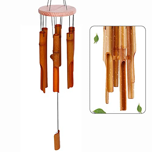Cloche à Vent De Jardin, Carillon à Vent en Bambou, Carillon à Vent, Carillon a Vent Exterieur, Bambou Et Bois, Faits à La Main, Décorés, Adaptés à l'Intérieur Et à l'Extérieur, Jardin, Balcon, Cour