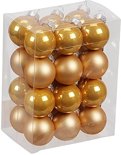 Kleine Baumkugeln aus Glas Ø 2 cm/2,5 cm/3 cm - Christbaumkugeln Baumschmuck Christbaumschmuck Weihnachtsbaumschmuck Weihnachtsbaumkugeln (2,5 cm, Safran)