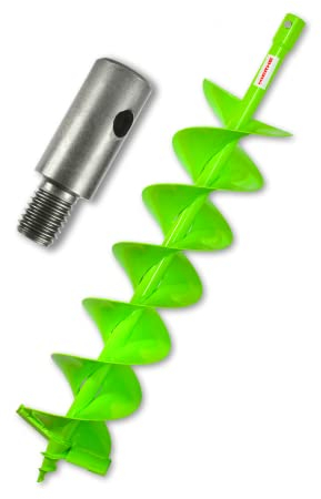 WERHE® Profi Bohrer Vollstahl, Erdbohrer für bohrmaschine 150 mm DoppelWelle Extreme robust mit m14 Adapter - Pfahlbohrer Brunnenbohrer präzise Bohrspitze.